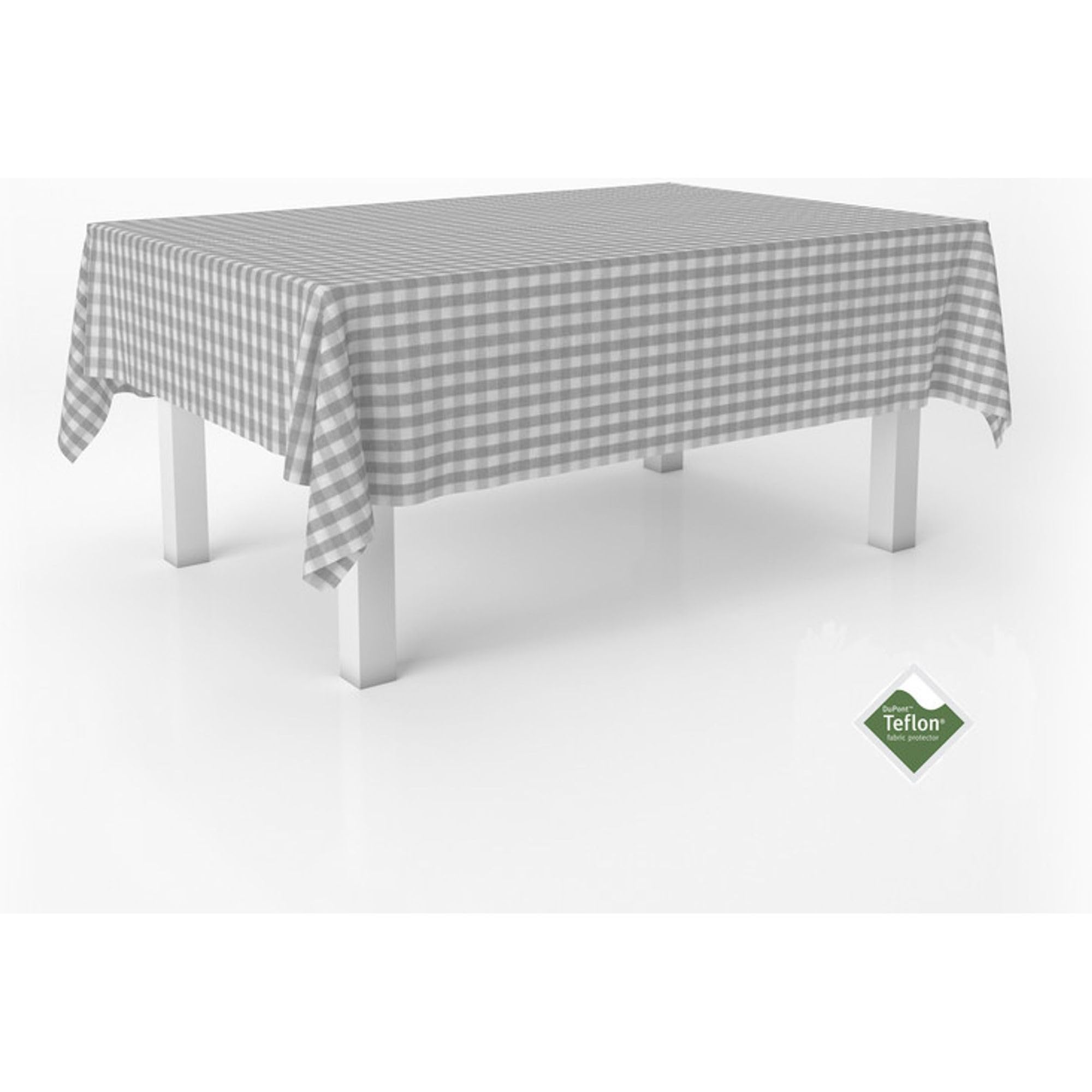 ECOMMERC3 | Stain Resistant Vichy Tablecloth for Rectangular Table Size 240 x 140 cm - Vichy Tablecloth Extra Soft and Waterproof Touch Light Grey