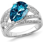 Gem And Harmony 3.00 Carat (ctw) London Blue Topaz Ring in Sterling Silver