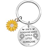 ORZOESD Sunflower Keychain Sun Keychain Sunshine Gifts For Women Hurricane Motivational Jewelry