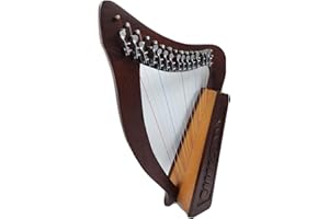 WOLDORF USA 15 Strings Levers Harp Irish Highland Solid Rosewood Natural Finished Tuning Key Extra Set