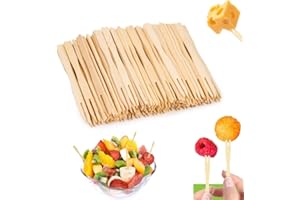200 Pack Bamboo Cocktail Forks,3.5 Inch Toothpicks for Appetizers Party Cake,Barbecues,Fruit Kabobs, Snacks, Tapas,Dessert Pa
