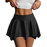 Avidlove Women Mini Skirt Flowy Pleated Skirt Ruffles Beach Short Skirt S-XXL(Very Short)