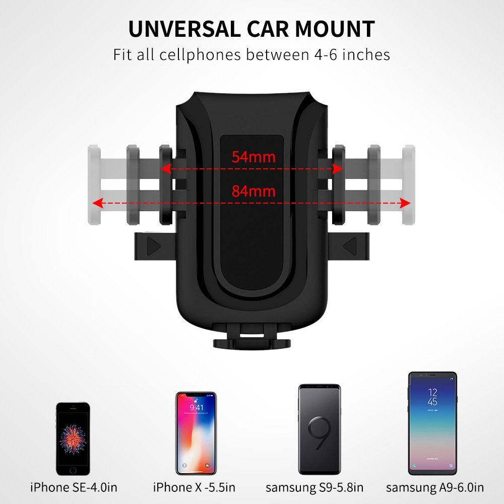 Uverbon Car Phone Mount Air Vent Phone Holder for Car with All Aluminum Alloy Horder + Dual 360 Degree Rotation for iPhone, Samsung, Google Nexus, Huawei and More
