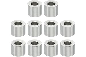 PATIKIL M3 Stainless Steel Spacers, 10 Pcs Metal Spacer Stainless Steel 3.1mm ID x 6mm OD X5mm L Stainless Steel Spacers Scre
