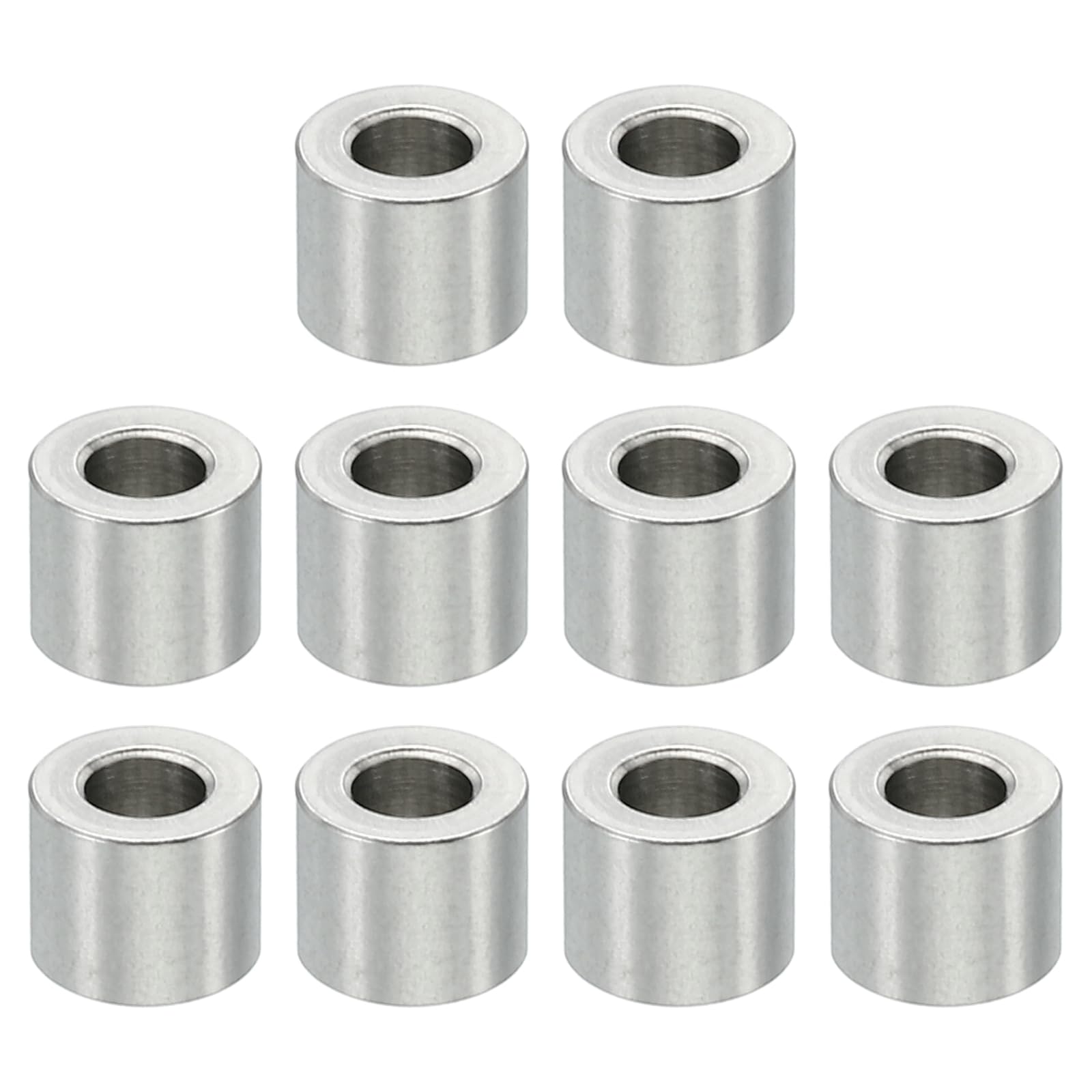PATIKIL M3 Stainless Steel Spacers, 10 Pcs Metal Spacer Stainless Steel 3.1mm ID x 6mm OD X5mm L Stainless Steel Spacers Screw Standoff Round for 1/8 Inch or M3 Screw Bolts