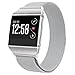 hooroor Bling Bands Compatible with Fitbit Ionic Smart Watch for Women Men, Fully Magnetic Closure Clasp Milanese Mesh Loop Stainless Steel Metal Replacement Bracelet Wristbands (Black, Small)