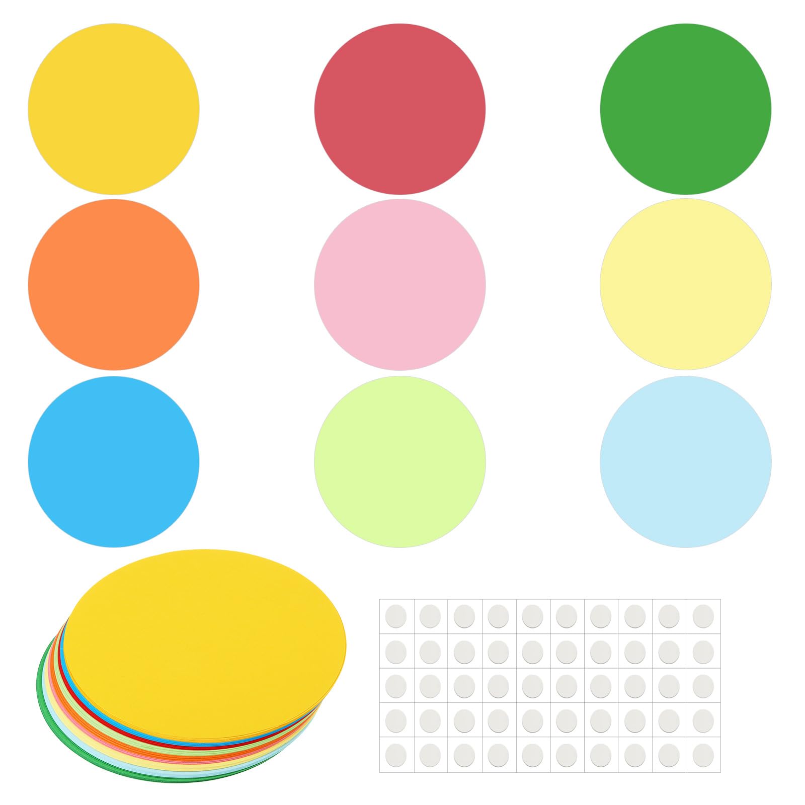 PATIKIL Round Cutouts, 45 Pack Paper Circles, Colorful Circle Cutout for Classroom Decoration DIY Craft Project, Assorted Color