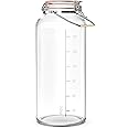 Qianfenie 2 Gallon Glass Jar with Airtight Lid(7600ML), Gallon Airtight Glass Storage Jar with Stainless Steel Handle - Large Glass Food Storage Containers with Lids Flour, Sugar, and Dog Treats