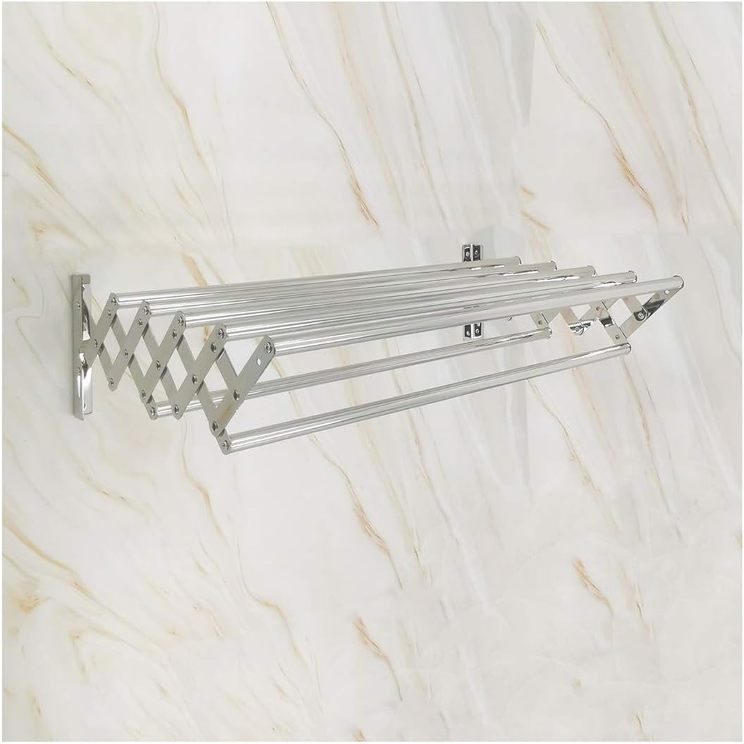 Bath Towel Rack Wall Mount Extendable Clothes Hanger Drying Rack