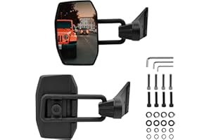 Upgraded Anti-shake Door Off Mirrors Fit for 1996-2018 Car Wrangler JK JKU TJ TJU, 360 Degree Rotatable Doorless Side View Mi