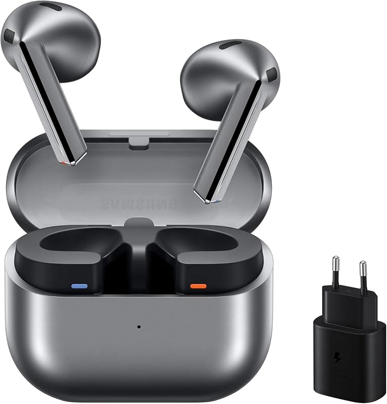 Carregador samsung galaxy buds3 + - fones de ouvido sem fio, cancelamento de ruído, bluetooth, áudio 360, cinza (versão em espanhol)