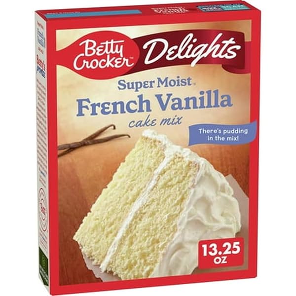BETTY CROCKER DELIGHTS SUPER MOIST FRENCH VANILLA CAKE MIX 13.25OZ