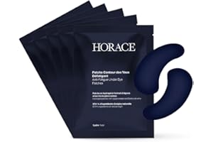 HORACE Anti-Fatigue Under-Eye Patches for Men - Dark Circle and Puffiness Reduction - Moisturising & Refreshing Hydrogel Treatment - Vegan and Silicon-free Skincare - Unscented, Pack of 5 Pairs