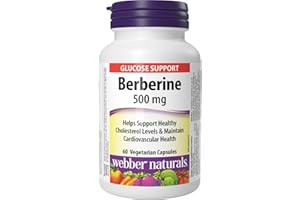 Webber Naturals Berberine 500 mg, 60 Capsules, Supports Healthy Glucose Metabolism and Cardiovascular Health, Vegan