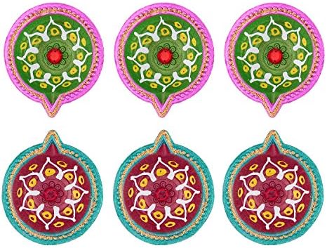 Set of 6 Handmade Earthen clay Diya for Diwali Decoration (4)