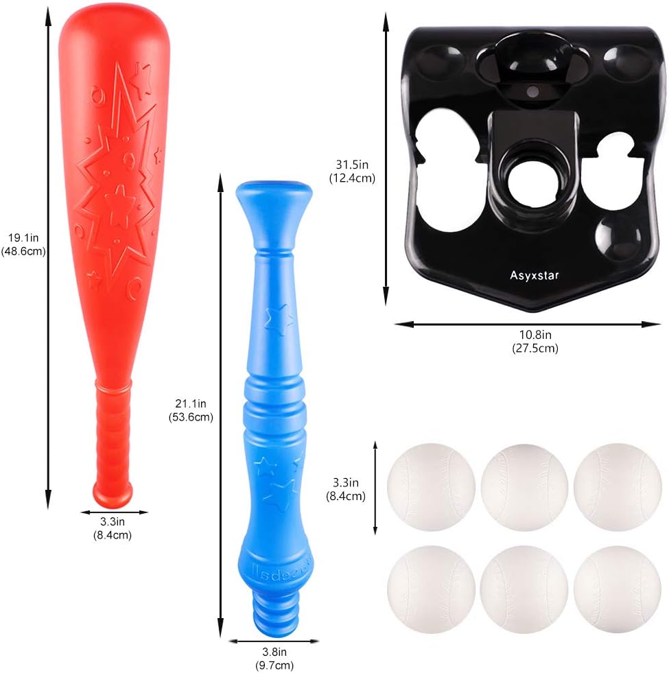 Asyxstar T-Ball Set for Toddlers, Kids, Baseball Tee Ball Set Outdoor Toys for Toddlers Age: Toys & Games