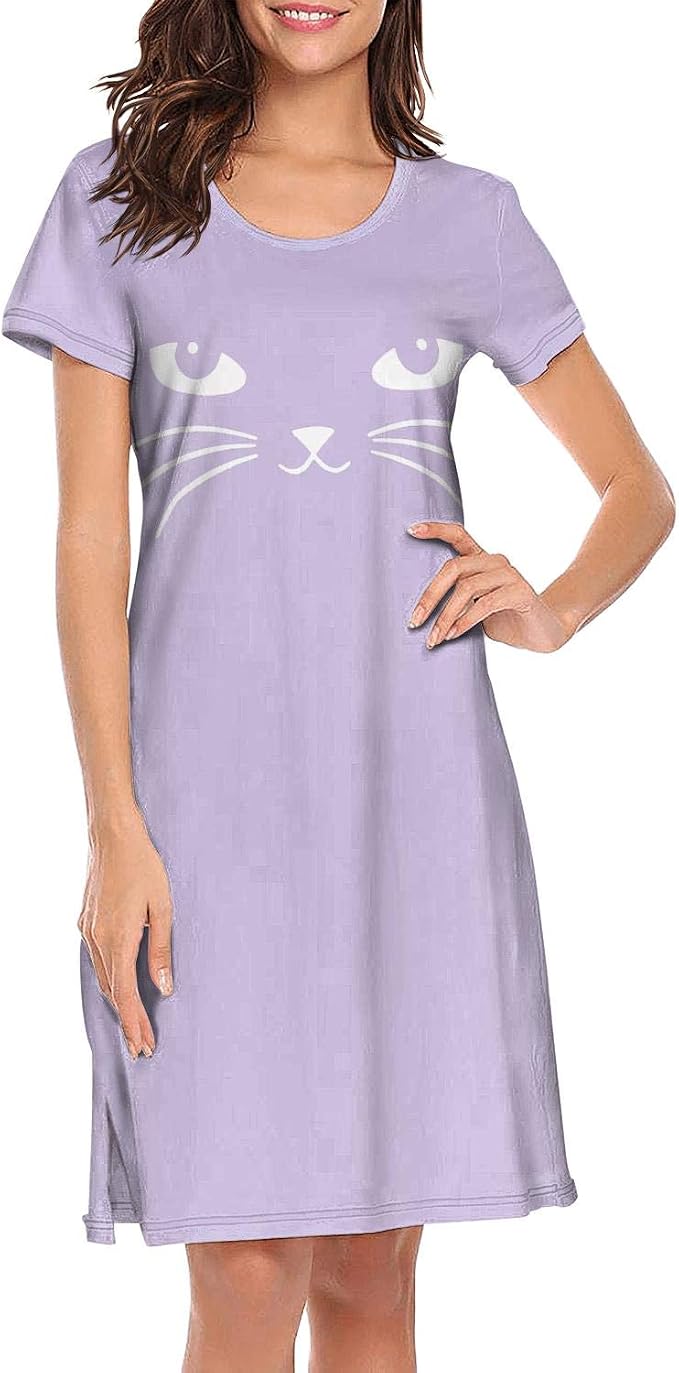 cat print nightgowns