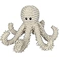 Petlou Durable Natural Nubby Plush Dog Toys with Squeaker and Crinkle Paper in Multi-Size (Natural Octopus - L, 18 Inch), All Breed Sizes