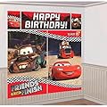 AmscanDisney Cars Formula Racer Birthday Party Scene Setters Wall Decorating Kit (5 Pack), 59" x 65", Bright Red