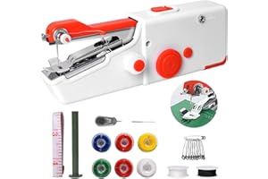 LORSOU Handheld Sewing Machine, Mini Portable Electric Sewing Machine for Beginners Adult, Easy to Use and Fast Stitch Suitable for Clothes,Fabrics, Cutains,DIY Home Travel