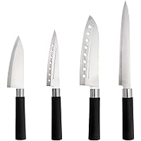 HomeEase 4 Piece Santoku Sushi Sashimi Knives Sets for Kitchen, Stainless Steel Kitchen Knife Sets, Dishwasher Safe