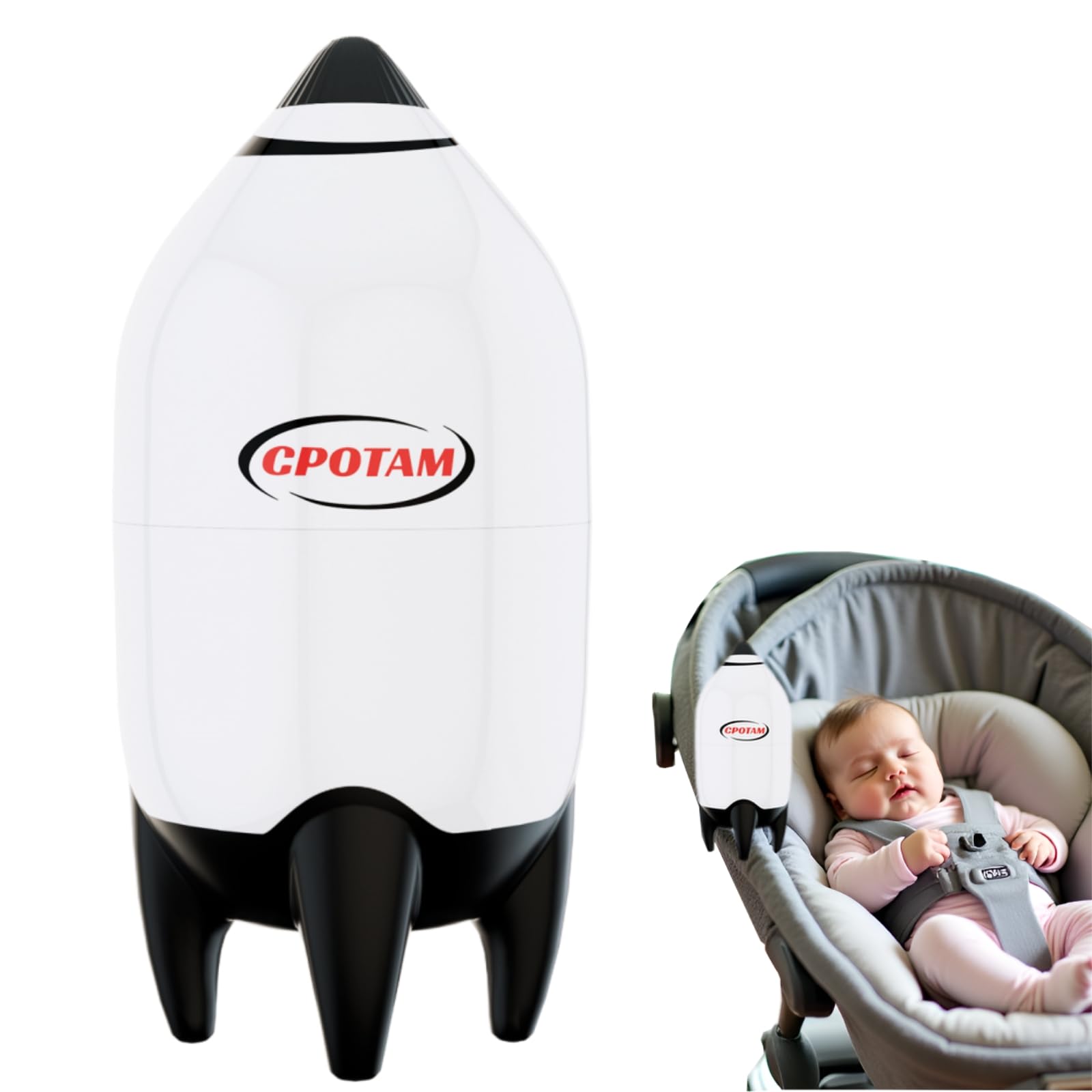 Photo 1 of CPOTAM Baby Rocker Portable Bouncer Rocker Aid Rocks Any Stroller Pram Baby Vibrating Soother Adjustable Speed Rechargeable Sleep Aid Newborn Essentials Must Haves Gifts