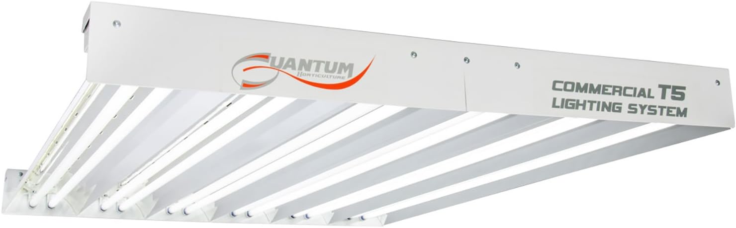 Hydrofarm Quantum T5 648W 4' 12-Tube Fixture Without Lamps, Large