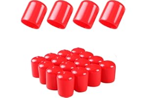 Aopin Rubber Round End Cap Cover 3/4 Inch (19mm) Screw Thread Protectors PVC Flexible Tubing Pipe Protective Bolt Screw Thread Protector Safety Cover | for Pipe Post Tubing Rod Cover 20 Pcs (Red)