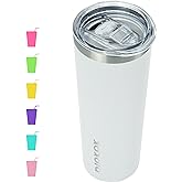BJPKPK Skinny Tumbler with Lid 20 oz Stainless Steel Vacuum Insulated Double Wall Travel Coffee Water Tumblers Cup,White