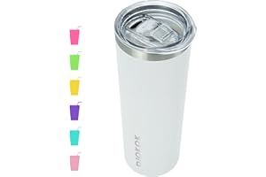BJPKPK Skinny Tumbler with Lid 20 oz Stainless Steel Vacuum Insulated Double Wall Travel Coffee Water Tumblers Cup,White