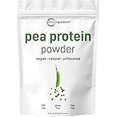 Micro Ingredients North American Grown, Pea Protein Powder, 5 Pounds | Plant Based, Unflavored | Complete Vegan Protein Source with BCAAs & EAAs – 27g Serving | Non-GMO, Keto Friendly