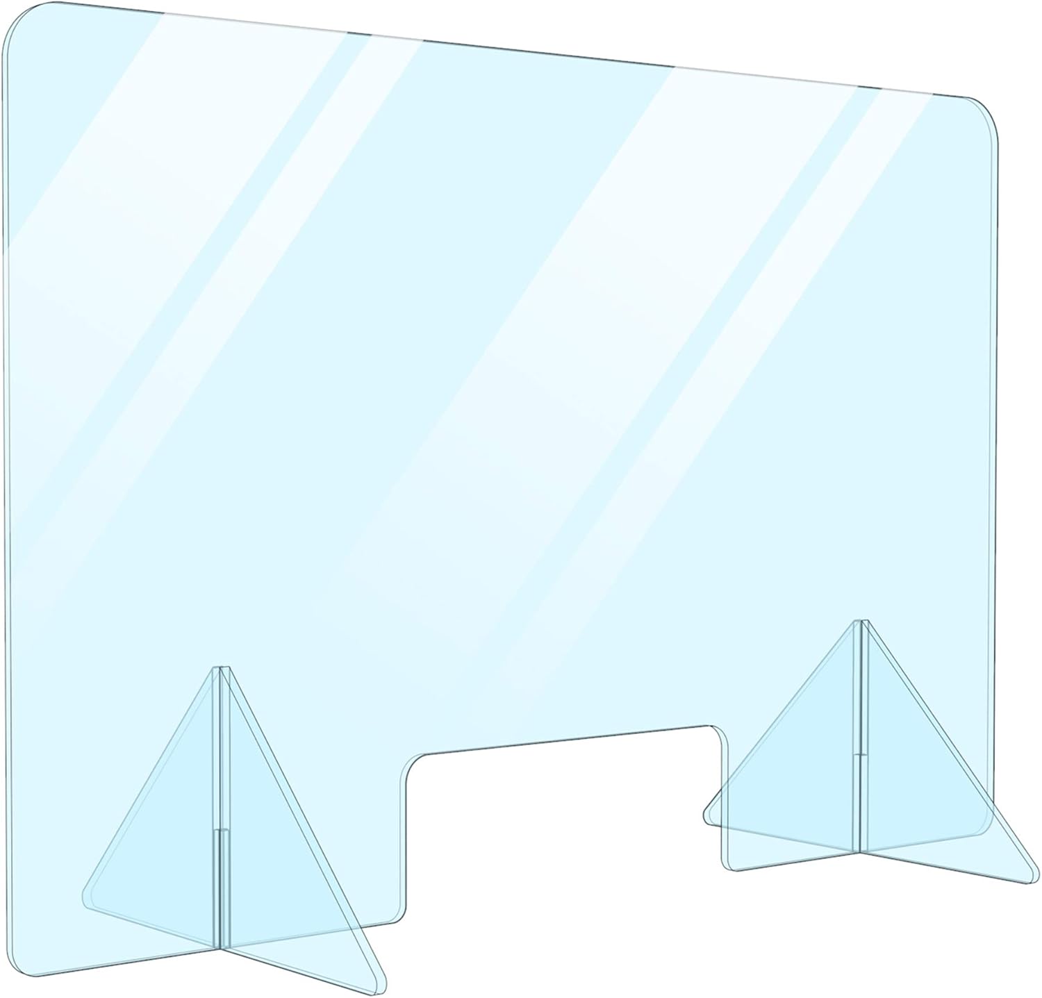 Portable Protection Acrylic Sneeze Guard/Plexiglass Shield for Office Desk, Countertop, Reception Table, Checkout Desk, Cashier Table Made in USA (24" W x 24" H): Kitchen & Dining