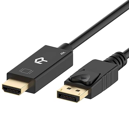 Rankie Verbindungskabel Displayport (DP) auf HDMI, 4K Auflösung Kabel, 1,8 m, Schwarz