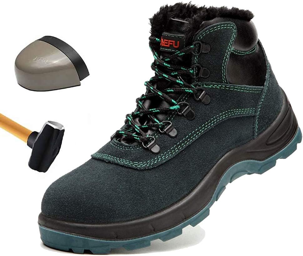 fur lined steel toe capped boots