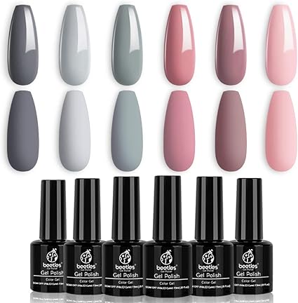 Amazon Com Beetles Bridesmaid Beauty Classic Gel Nail Polish Set Nude Gray Pink 6 Colors Gel Polish Kit Popular Nail Art Design Soak Off Led Lamp Nail Polish Gel Manicure Kit