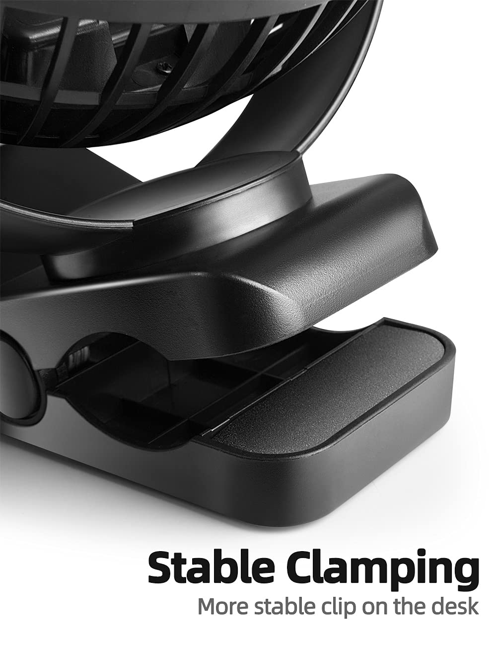 Viniper 6 inch Rechargeable Clip on Fan, 5000mah Battery Desk Fan : 360° Rotation & 3 Speeds Strong Wind Portable Fan, 8-30 Working Hours, Quiet and Powerful (Black)