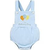 GRNSHTS Newborn Baby Boy 1st Birthday Outfit Summer Romper Sleeveless Jumpsuit Backless Overalls Outfits Cake Smash Party