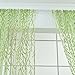 Ufurty 2 Pieces Willow Window Curtain Voile Tulle Room Salix Leaf Sheer Gauze Panel Drapes Green Color for Living Room, Bedroom, Balcony