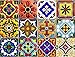 Tile Stickers 4x4in 12pc Kitchen Backsplash Bathroom Vinyl Waterproof Peel and Stick Mexican Talavera TR001