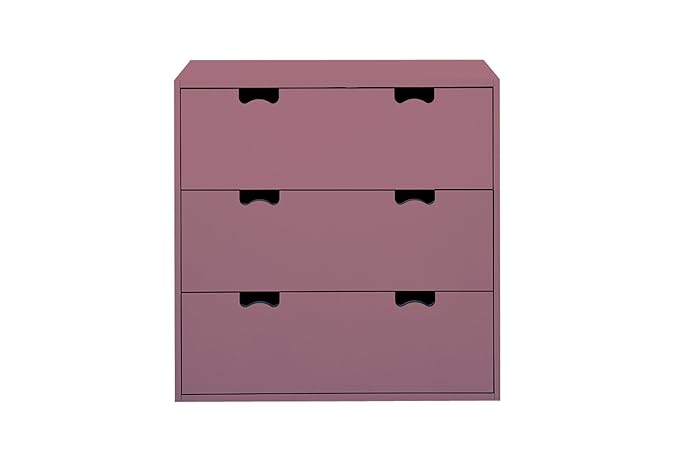 Aprodz Mango Wood Storage Cabinet Bow Chest of 3 Drawers for Living Room | Copper Rose