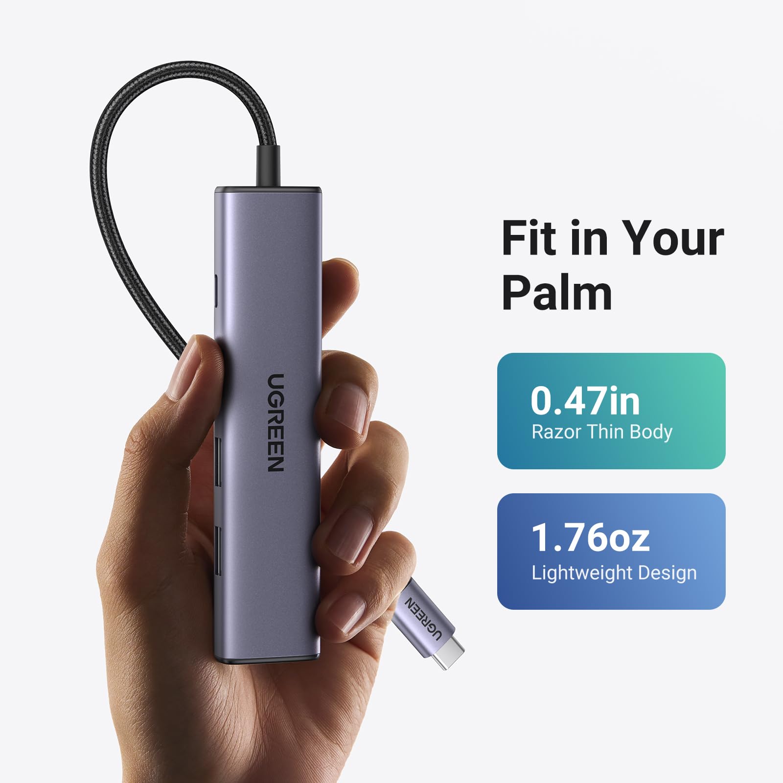 UGREEN Revodok 105 USB C Hub 5 in 1 Multiport Adapter 4K HDMI, 100W Power Delivery, 3 USB-A Data Ports, USB C Dongle for MacBook Pro/Air, iPad Pro, iMac, iPhone 16 Pro/Pro Max, XPS, Thinkpad