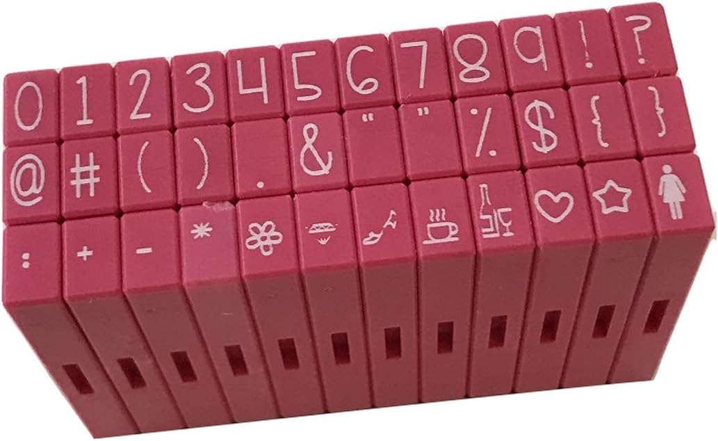 Pink and Main Number & Symbols Pegz (36-Piece) Curvy Girl Font Symbols Stamp Set