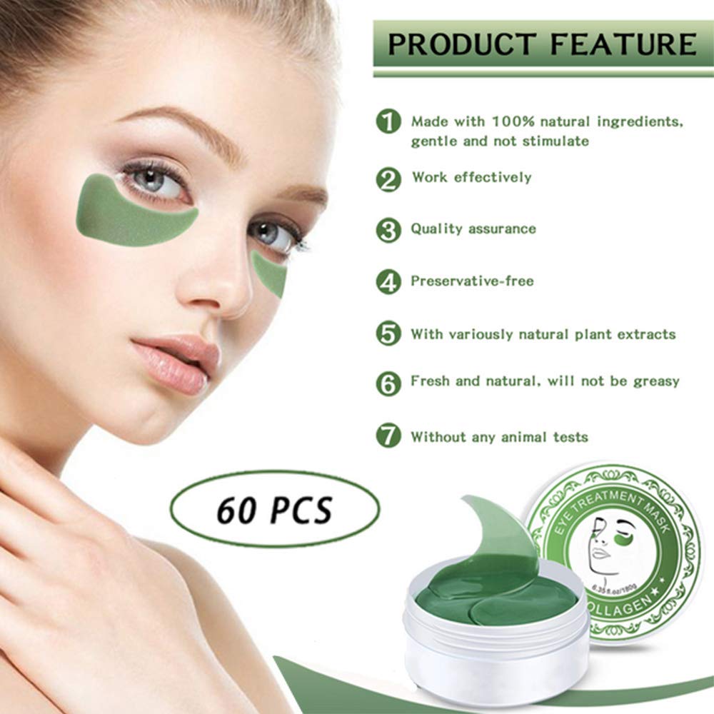 Collagen Eye Mask, POSTA 60 PCS Under Eye Treatment Gels Eye Patches, With Anti-Aging Hyaluronic Acid For Moisturizing & Reducing Dark Circles Puffiness Wrinkles Fine Lines : Beauty