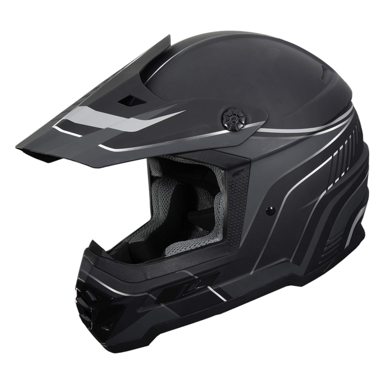 Fulmer, 2001922, Adult MX-ATV Helmet SNELL & DOT Approved TAO Black Graphic - Flat Finish, Small