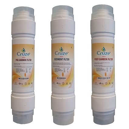 Cruze Gold Inline Precarbon, Sediment, Postcarbon Filter Set