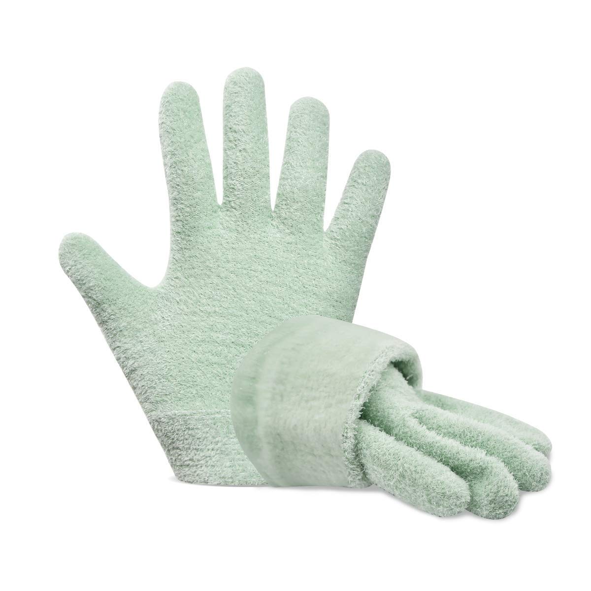 Moisturizing Socks and Gloves Overnight, Gel Gloves and Socks for Dry Cracked Feet Women & Hands Spa Treatment, Gel Lining Infused with Essential Oils and Vitamins(Green) : Beauty
