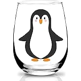 KFK Penguin Gifts,Penguins Gifts for Women,Birthday,Christmas Day Gift for Penguin Lovers, Women, Men,Funny Cute Penguins Themed Gift 15oz Wine Glass