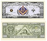 American Art Classics Freemason - Masonic Million Dollar Bill - Limited Edition Collectible Novelty Dollar Bill in Currency Holder Protector - Best Gift Or Keepsake for Masons