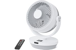 PNTCK Fan for Bedroom, 13" Air Circulator Fans with Remote, 120°Vertical Manual +90°Oscillating Desk fan, 60ft Powerful Airflow, Portable Fan With 4 Speeds, 4 Modes, 12H Timer, 25dB Quiet Smallfan (White)