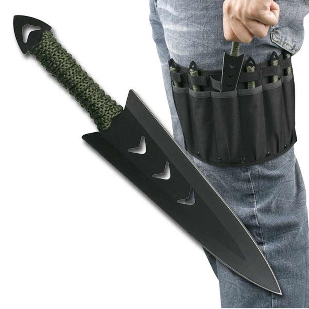 6 Pcs 6" Throwing Knife Set With Sheath 11 61O dX 5ONL